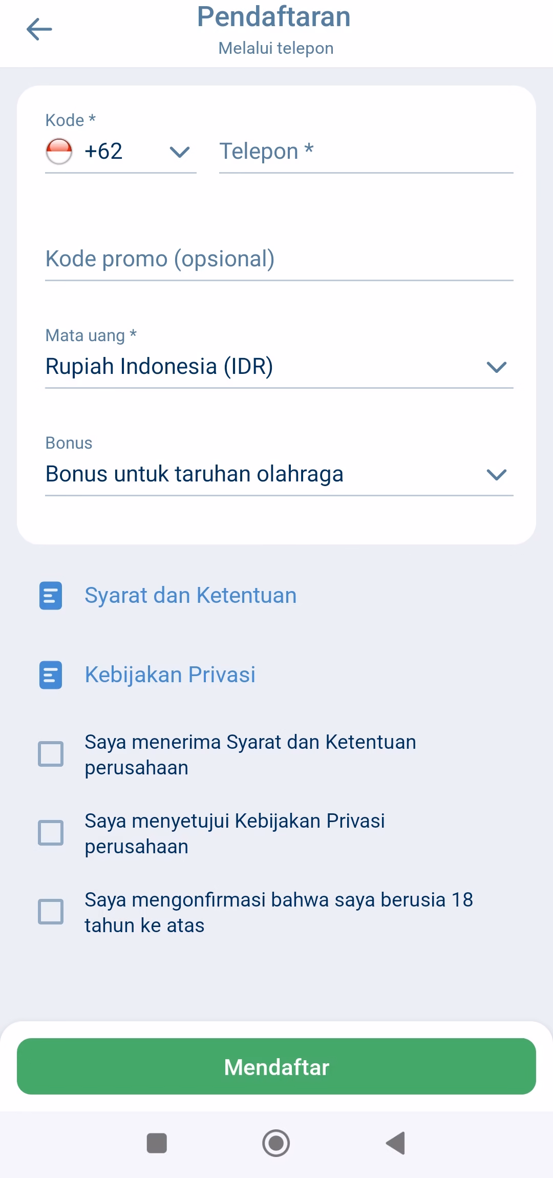 1xBet Daftar Telepon