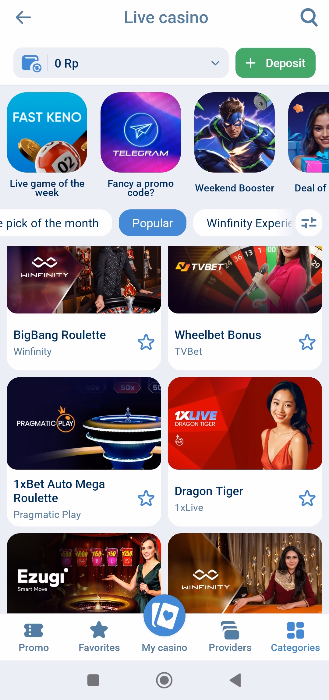 1xBet Live casino
